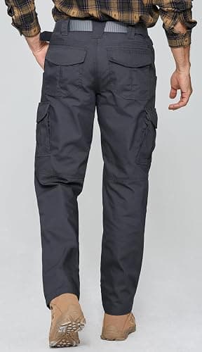 SPOSULEI Mens Tactical Pants Ripstop Cargo Work Pants with 9 Pockets Water Resistant Breathable Hiking Construction Pants thumbnail 6