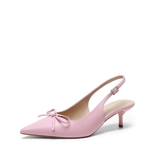 DREAM PAIRS Scarpe Slingback Tacco Basso Donna | Tacco kitten 5,5 cm, punta affusolata, fiocco, cinturino regolabile, fodera amica della pelle, eleganti. - Image 1