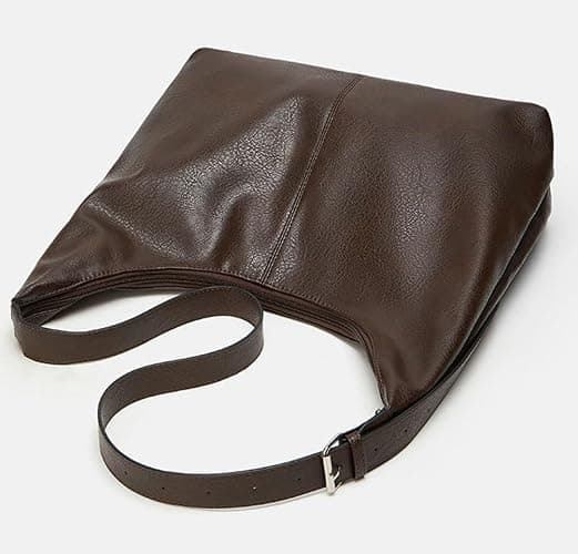 Slouchy Tote Bags for Women Retro Vegan Leather Shoulder Crossbody Bag Faux Leather Handbag Purse Satchel Soft Leather Bag thumbnail 3