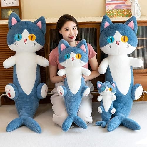 FANGYU Cute Plush Shark cat Toy, Cartoon Soft Stuffed Shark cat Pillow Long Throw Sleeping Pillow, Gifts for Kids (50cm/19.6in) thumbnail 2
