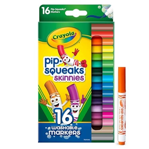 Crayola Pip Squeaks Skinnies Washable Marker Set (16ct), Mini Markers for Toddlers, Thin Coloring Markers for Kids, Toddler Arts & Craft Supplies thumbnail 2