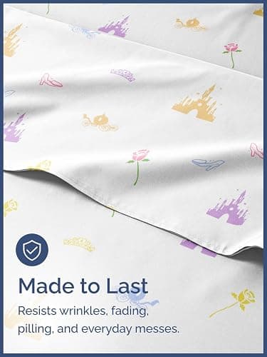 Kids Princess Twin 3 Piece Sheet Set - Boys, Girls, Teens, Toddler - Easy Fit Deep Pockets - Breathable, Hotel Quality Bedding Sheets - Machine Washable - Wrinkle Free - Cute, Cozy, Soft - CGK Linens thumbnail 4