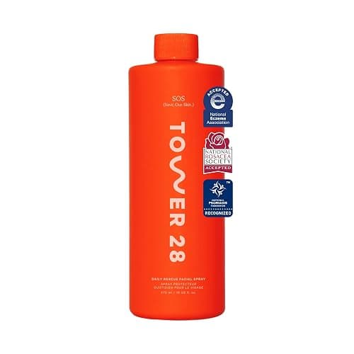 Tower 28 Jumbo SOS Daily Rescue Facial Spray - Hypochlorous Acid Spray to Help Reduce Redness, Calm Irritation + Alleviate Flare-Ups - Soothing + Purifying Face Toner - Everyday Skin Care Mist (16 oz) - Image 1