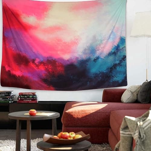 Tapestry Wall Tapestry Wall Hanging Tapestries Art Tapestry Flowing Cloud Tapestry Abstract Palette Tapestry Huge Tapestry Wall Blanket Wall Decor Wall Art Home Decor 59 X 51 Inches thumbnail 8