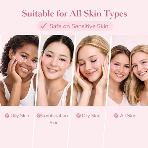 FANMIN Under Eye Mask, Rose Under Eye Gel Pads With Collagen, Skincare Eye Patch Masks for Women and Men thumbnail 8