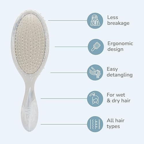 Wet Brush Original Detangler, Grey (Matte Marble), Ultra-Soft IntelliFlex Bristles Glide Through Tangles, Detangling Hair Brush (Wet & Dry), Women & Men, Limited Edition - 1 Count (Pack of 1) - Matte Marble Grey thumbnail 4