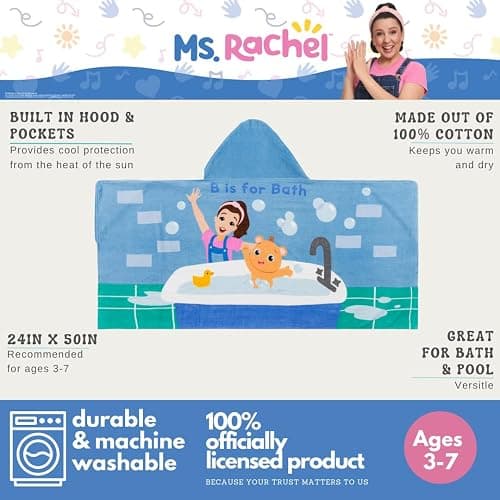 Pokemon Girl Anime Kids Super Soft Bath/Pool/Beach Soft Cotton Terry Hooded Towel Wrap, 24 in x 50 in, (Officially Licensed Product) By Franco - Pink - Pokemon Girl thumbnail 5