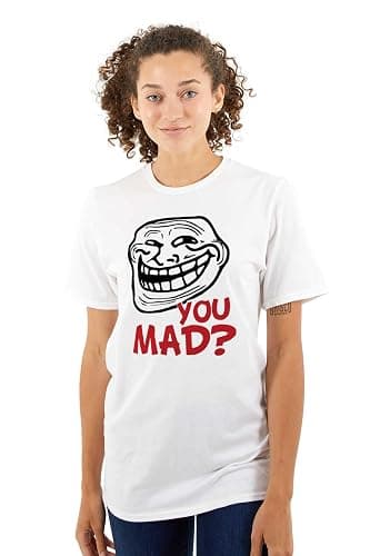 Brisco Brands Troll Face You Mad Trollface Meme Graphic T Shirt Men or Women thumbnail 2