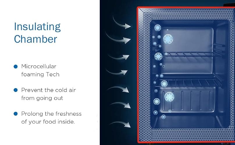 ADT Mini Freezer with Display Glass Door 2.1 Cu Ft Small Freezer with 2 Removable Shelves 7 Temperature Settings -8°F to 14°F Perfect for Liquor and Ice Cream thumbnail 6