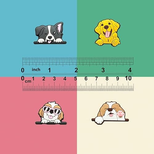 Autism Cat Dog Koala Kangaroo Fire Fighting Flowers Vintage Aesthetic Math Shoe Charms Fit for Croc Clog Sandals Decoration - Dog thumbnail 5
