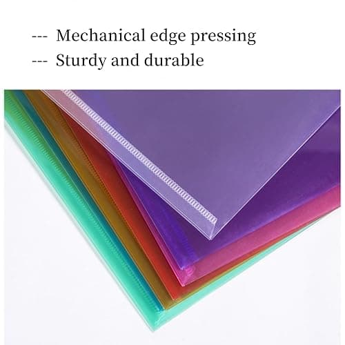 A4 Plastic Wallets 7PCS Folders Waterproof Plastic Wallet Transparent Colours with Button Storage and Organization Office Supplies thumbnail 4