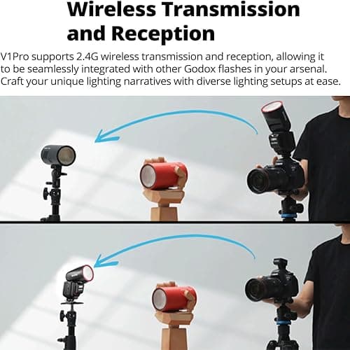 Godox V1 Pro S V1Pro S USA Version Camera Flash for Sony Camera Flash Speedlite Speedlight,76Ws 2.4G TTL 1/8000 HSS,500 Full Power Flashes,1.3s Recycle Time,2980mAh Li-ion Battery,LED Modeling Lamp thumbnail 8