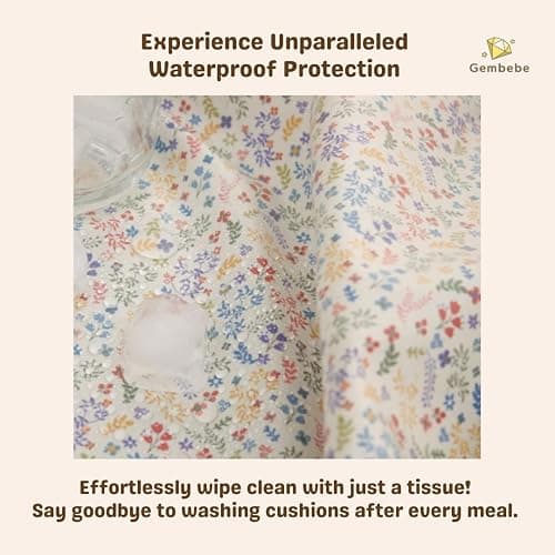 Gembebe Waterproof Cotton Cushion Set, Stokke Tripp Trapp Compatible, 100% Cotton, Flower Garden, 12.0x16.5 inches, 49.5 Counts thumbnail 5