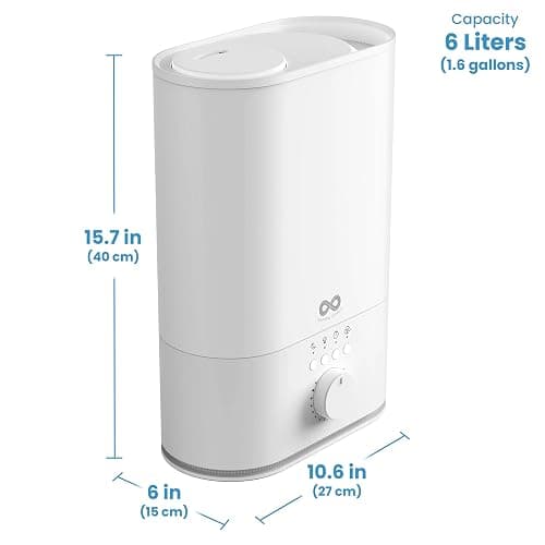 Everlasting Comfort 6L Humidifier Large Room, High Mist Output 60 HR Runtime Ultrasonic Top Fill Humidifiers for Bedroom, Easy to Use & Clean for Home, Baby Humidifier, Plants, Congestion, Indoor thumbnail 2