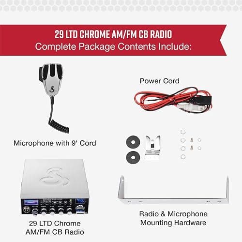Cobra 29 LTD Professional CB Radio & Cobra HGA1500 42 Inch Magnetic Mount CB Antenna: Full 40 Channels, Adjustable Receiver, SWR Calibration, Long-Range Antenna for Clear Signal, Chrome thumbnail 6