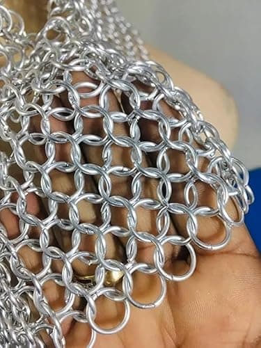 RHISI Handmade Aluminum Chainmail Skirt – Lightweight Anodized Metallic Skirt for Women – Rave, Festival, Costume & LARP Wear thumbnail 2