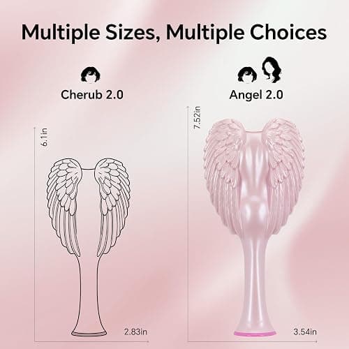 Tangle Angel Detangling Hair Brush - Anti Static Angel Wing Hair Brush with Soft & Flexible Bristle for Straight & Wavy Hair, Women Detangler Brushes for Dry & Wet Hair, Gloss Pink thumbnail 9