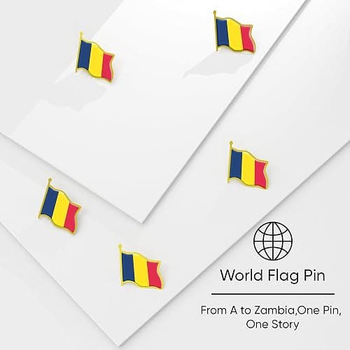 Chad Flag Lapel Pin - Enamel Metal National Badge | World Travel Souvenir Gifts for Men & Women | Country Flag Patriotic Brooch Bulk Pack of Pins for Hat, Tie, Clothes, Backpack (1pc) thumbnail 6