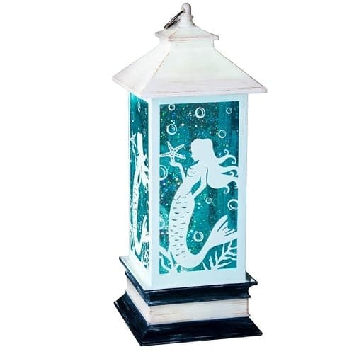 Lighted MERMAID Lantern Table Top Figurine Light Shimmers & Sparkles Battery Op - Image 1