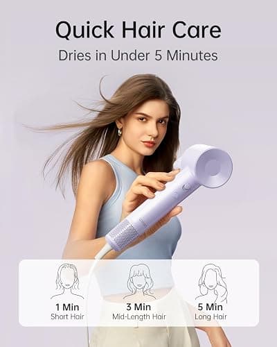 Laifen SE Lite Hair Dryer, Negative Ionic Blow Dryer with 100,000 RPM Brushless Motor for Fast Drying, High-Speed Low Noise Thermo-Control Hair Dryer with Lightweight Design and 2 Nozzles thumbnail 2