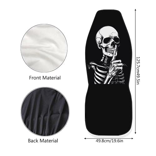 ELEQIN Goth Skull Universal High Back Fashion Car Seat Covers for Car Truck Suvs,sedans,Vehicles,Airbag Compatible Front Car Seat Covers 2 Pack thumbnail 5