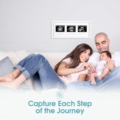Pearhead Sonogram Progression Frame - Trimester Pregnancy Milestone Keepsake, Gender-Neutral Nursery Decor, Displays 1st, 2nd & 3rd Trimesters Ultrasound Photos, White thumbnail 5