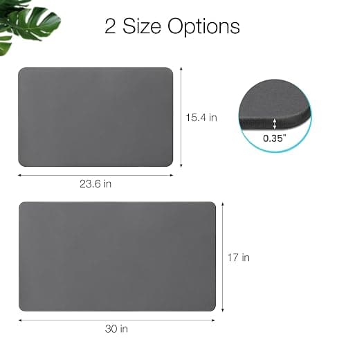 Greenturf Large Diatomite Stone Bath Mat, Premium Non-Slip Natural Diatomaceous Earth Bathtub Fast Drying Mats for Bathroom Floor (30" x 17" Dark Grey) thumbnail 2