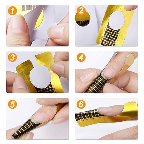 Yokilly Nail Forms for Acrylic Nails: 500PCS Poly Gel Nail Forms Guide | Gel Tips Guide for Salon Former Stickers with Numbers Marked for DIY Art thumbnail 6