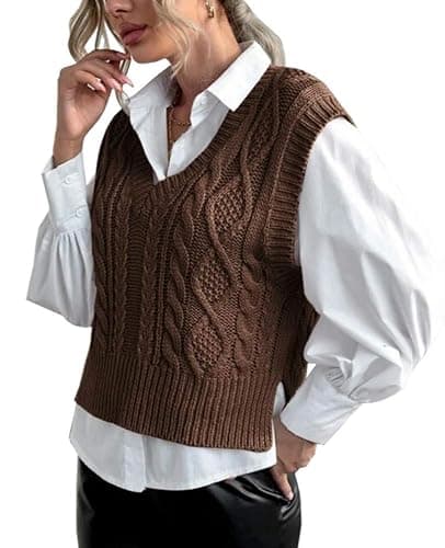 Sweater Vest for Women V Neck Sleeveless Knit Solid Casual Ribbed Preppy Pullover Tops thumbnail 3