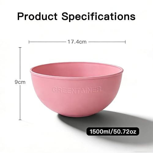 Greentainer 4-Pack Unbreakable Cereal Bowls Set, 50 Oz Plastic Bowl Set, Reusable Microwave and Dishwasher Safe Bowls, Perfect for Meal Prep, Salad, Snacks, BPA-Free (Pink) thumbnail 3