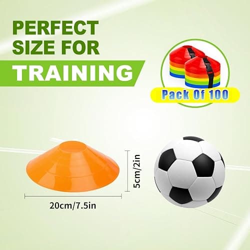 Ashsajkd(Set of 25/50/100 - Agility Soccer Cones with Carry Bag and for ， Football Cones for TrainingFootball, Basketball, Coaching, Agility Cones for Indoor and Outdoor Games thumbnail 2
