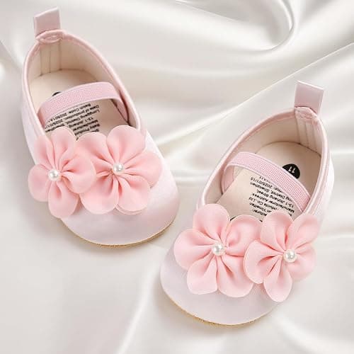 QWZban Baby Shoes Mary Jane Flats Non Slip Soft Sole Infant Toddler Sneakers First Walkers Party Christmas Dress Shoes thumbnail 4