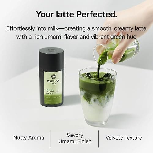 OSULLOC Volcanic Isle Ceremonial Grade Korean Matcha Powder, 40 g | Ceremonial Korean green tea powder from Jeju’s volcanic fields, with smooth umami taste for lattes, shots, and tea rituals thumbnail 4