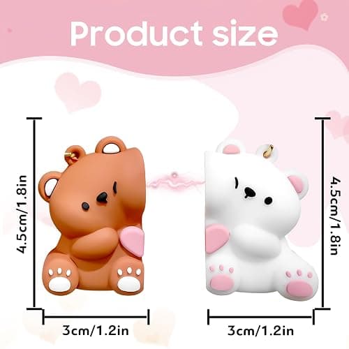 donciety Valentines Day Gifts, Bear Couple Keychain, Matching Keychains Cute Couple Gifts for Girlfriend Boyfriend Couples Matching Best Friend Keychain Birthday Valentine's Wife Husband Wedding thumbnail 2