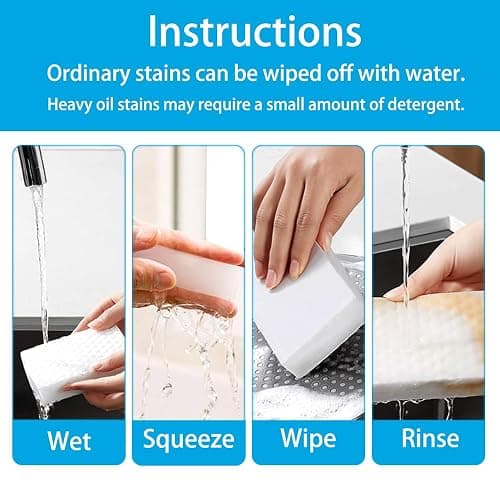 SmilinFit Magic Sponge Erasers, 20 Pack 2X Density Stronger Melamine Sponge Foam Pads, Multi-Functional Household Cleaning Supplies Cleaner for Kitchen, Bathroom, Bathtub, Sink, Wall Cleaner thumbnail 4
