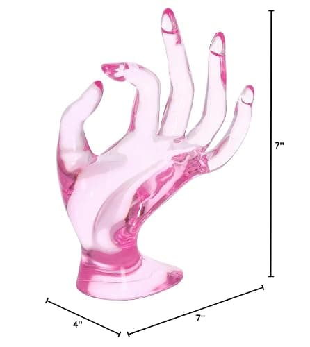 Maxsirui Hand Form Ring Holder Jewelry Display Organization Rack Bracelet Ring Watch Stand Support Aesthetic Y2k Room Decor (Pink) thumbnail 3