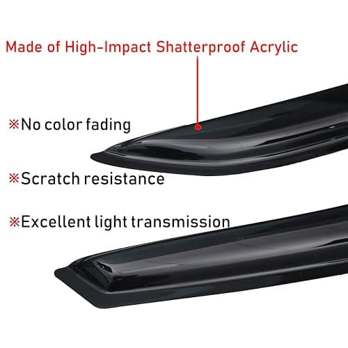 Lightronic Extra Durable Outside-Mount Auto Vent Window Visor, Fits 1999-2016 Ford F-250 & F-350 Super Duty SuperCab, UV Protection Rain Guard, Original Wind Deflector, No-Drilling, Smoke, 4-Pcs thumbnail 6