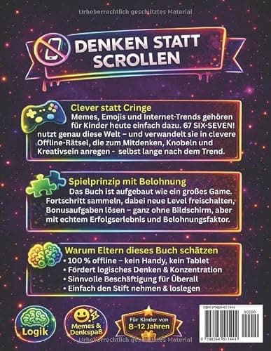 67 SIX SEVEN! Denken statt Scrollen: Das ultimative Offline-Rätselbuch für clevere Kids von 8-12 – mit kniffligen Logikrätseln, lustigen Memes & jeder Menge Denkspaß thumbnail 2