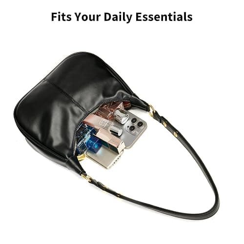 Shoulder Bags for Women Small Hobo Bags Crescent Shaped Cute Retro Tote Handbag Mini Clutch Purse with Zipper Closure thumbnail 2