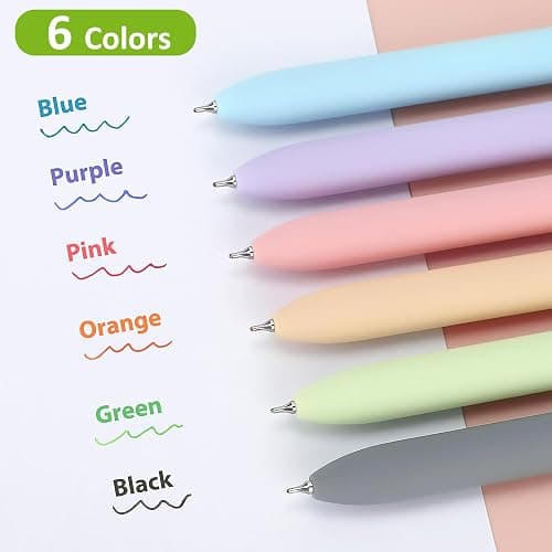 FIOVER Colored Pens, 6 Pack Colorful Gel Pens, Medium Point 0.7mm, Smooth Writing Pens Multicolor for Journaling, Drawing, Doodling, and Note Taking thumbnail 5