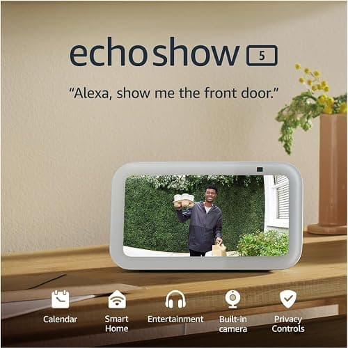 Echo Show 5 (Newest gen) | Smart display and alarm clock with clearer sound | White thumbnail 7