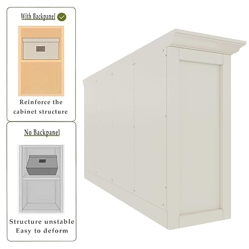 OSCHF Cube Shelf Bookcase with Base - Wooden 2 Tiers Floor Standing Low Storage Cabinet for Home and Office, 8-Cube Lattice Bookshelf, Warm White thumbnail 4