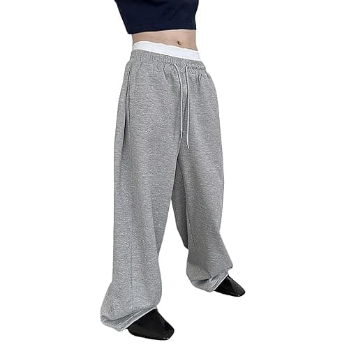 Baggy Sweatpants Men Wide Leg Sweats Pants Loose Cotton Open Bottom Joggers with Pockets Y2k Tall Trousers Streetwear