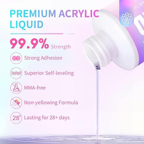 Saviland 120ml Monomer for Acrylic Nails – Acrylic Liquid Monomer for Acrylic Powder Non-Yellowing MMA-Free Formula Acrylic Monomer Liquid for Acrylic Nails Application Nail Extension & Nail Carving thumbnail 3