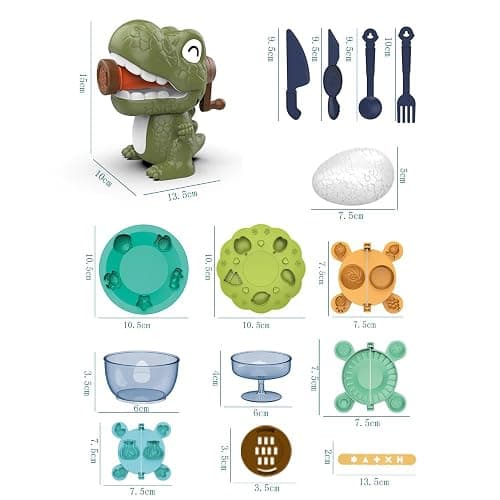 Dough Play Sets for Kids 2-4, Dinosaur Noodle Maker Toy, Toddler Play Clay Kit with Dinosaur Modle Eggs, Arts and Crafts Tools Gift for 3 4 5 6 7 8 Year Old Girls Boys thumbnail 3