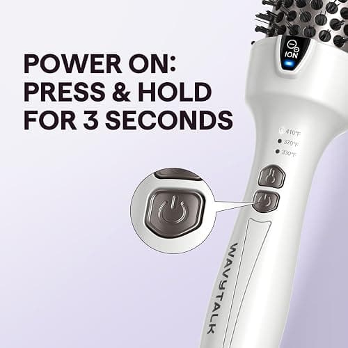 Wavytalk Thermal Brush, 1.5 Inch Ionic Thermal Round Brush Makes Hair Smoother Get Natural Curls (White) thumbnail 7