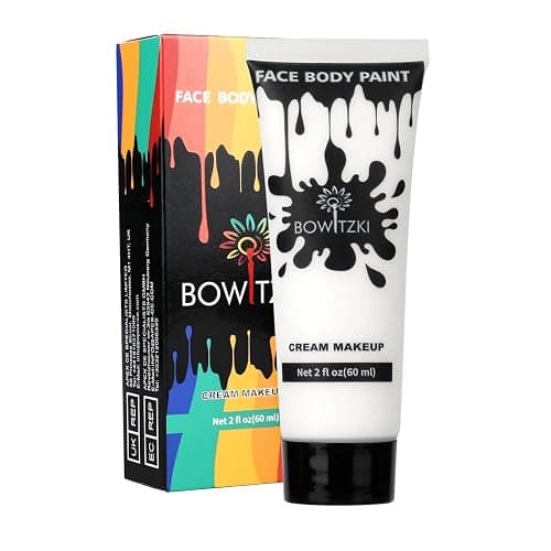 Bowitzki Face and Body Paint 2oz Cream Makeup 60ml Water Based Face Painting Special Effects For Adults Halloween Christmas Party Stage Cosplay (White) thumbnail 7
