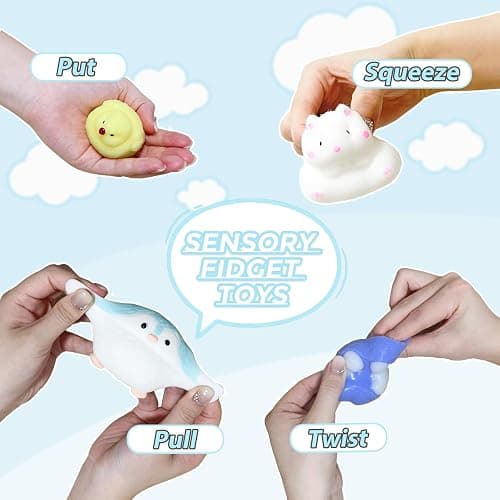 8 Pcs Taba Squishy Pack - Squishies Pack Include (2 Penguins,2 Chick, 2 Cat Paws,2 Hamster),Squishy Fidget Toys Set,Gifts for Kids, Party Favors,Goodie Bags Fillers,Classroom Prizes thumbnail 3