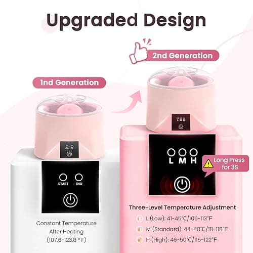 Yokilly Nail Soaking Bowl Heated: Three-Level Temperature Control Nail Soak Off Bowl for Nail Enthusiasts Beginner - Electric Manicure Nail Remover Bowl 50% Faster for Home Salon (Pink) thumbnail 3