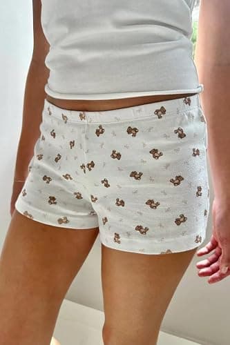 Women Y2k Micro Pajama Shorts Floral Print Button Low Waist Cute Pj Shorts Coquette Boxer Lounge Shorts thumbnail 2